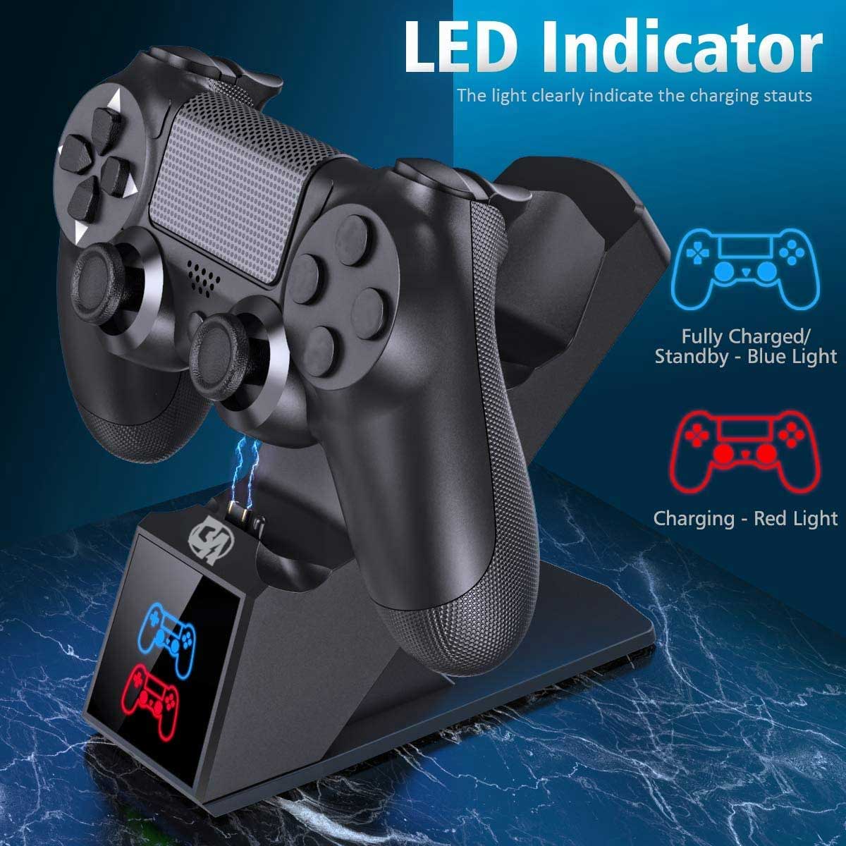 PlayStation 4 Charger USB Charging Dock Station Compatable with Dualshock 4 BOLT AXTION