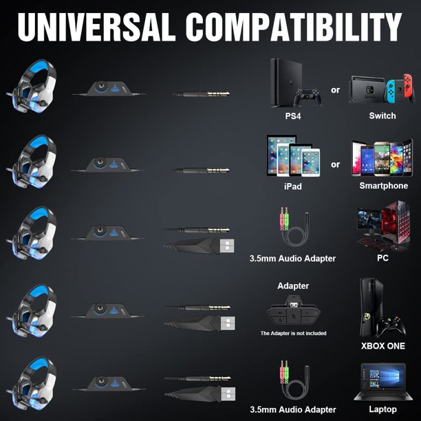 BOLT AXTION Gaming Headset for Xbox One, PS4, PC, Controller With Noise Cancelling
