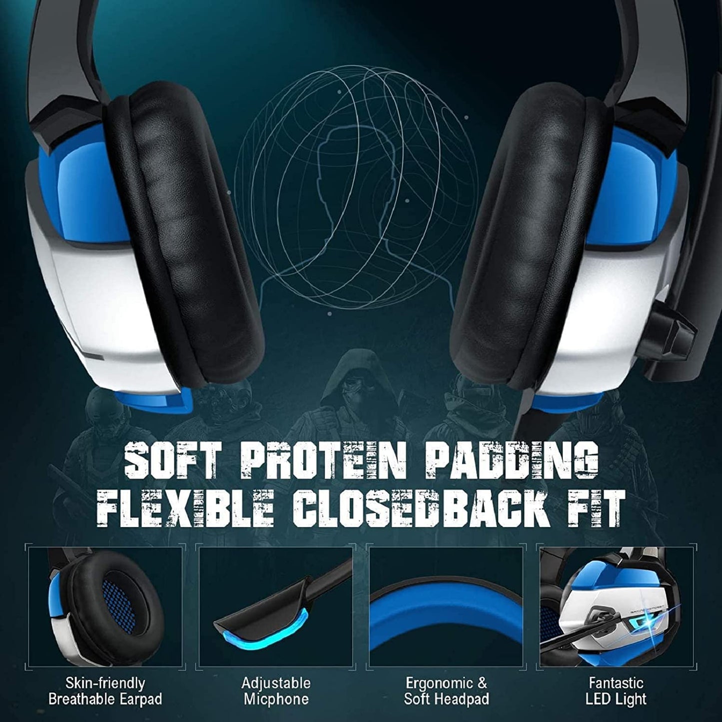 BOLT AXTION Gaming Headset with Microphone, Gaming Headphones Stereo 7.1