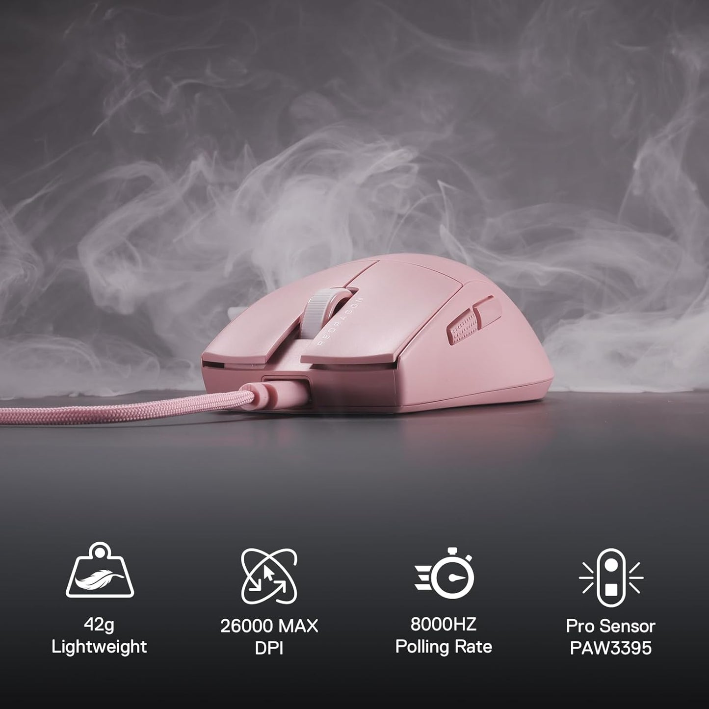 BOLT AXTION M996 Ultra-Light 26,000 DPI Wired Gaming Mouse - 8K Polling Rate, Ergonomic Design, Programmable Buttons