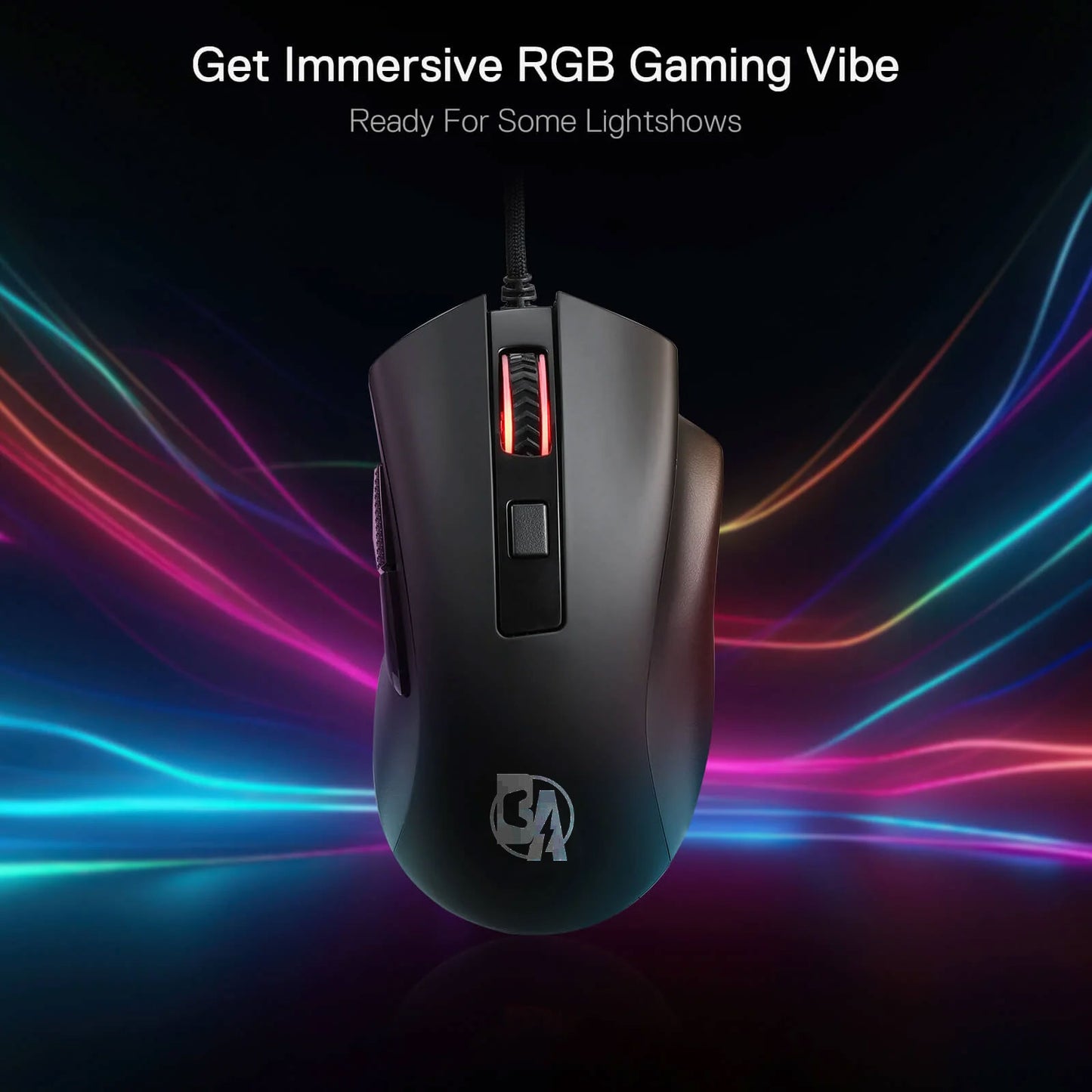 BOLT AXTION M993 RGB Gaming Mouse - 26,000 DPI Wired Optical Gamer Mouse, 6 Programmable Buttons, 5 RGB Backlit Modes, Custom Keybinds & Lighting Software