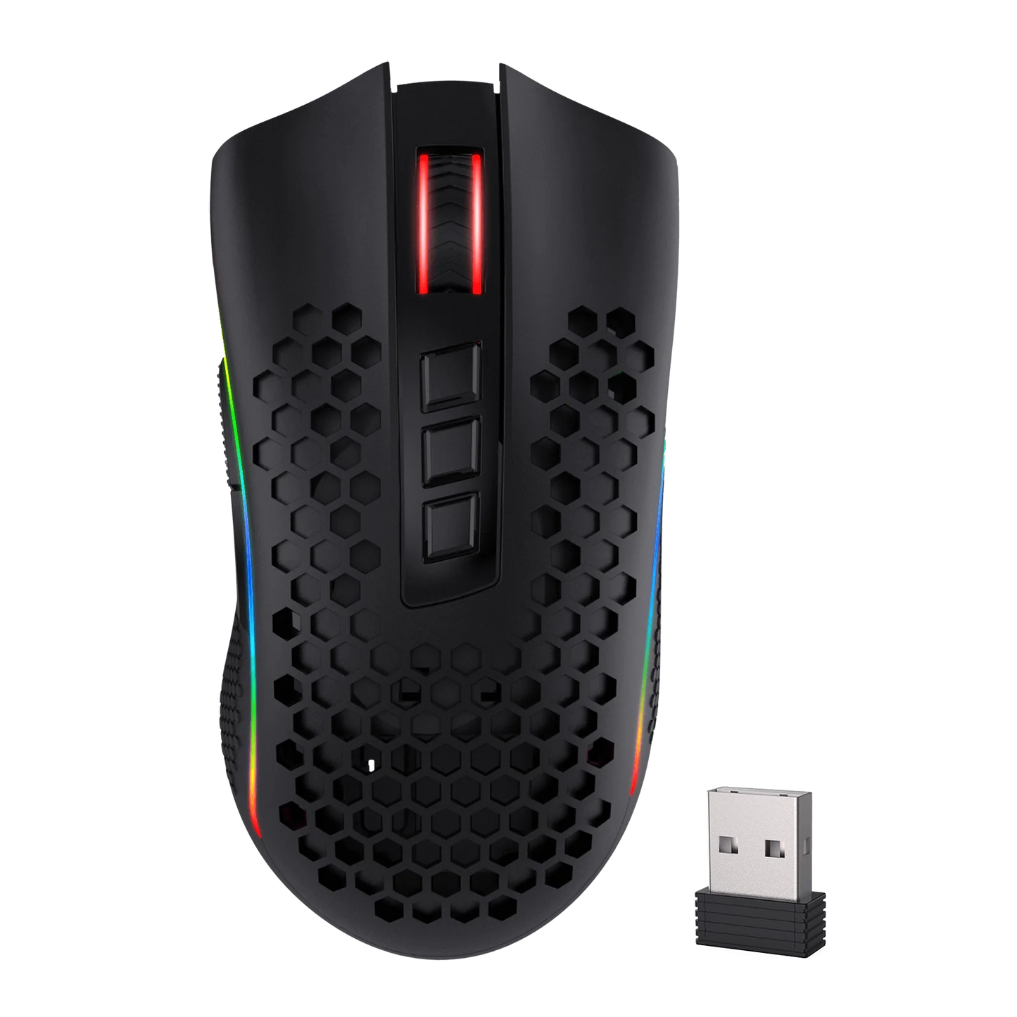 BOLT AXTION M808 Wireless Gaming Mouse, RGB Honeycomb, 16,000 DPI, Programmable Macros, Precise
