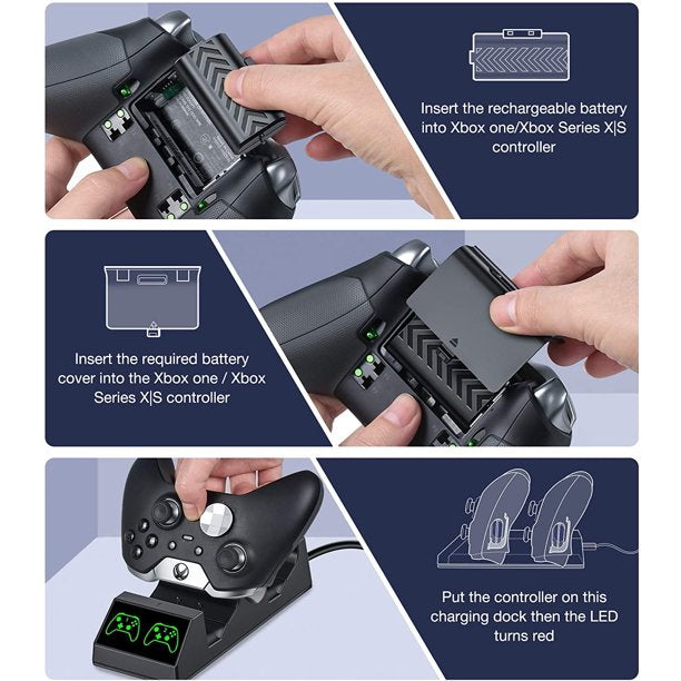 Controller Charger Station for Xbox One Rechargeable Battery Pack Compatible With Xbox Series
