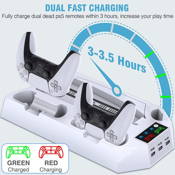 PS5 Stand and Cooling Station With Dual Controller Charging Station With Cooling Fan