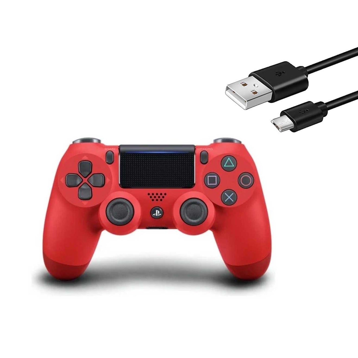 Logitech G29 Driving Force with Red DualShock 4 Controller and Charging Cable BOLT AXTION Bundle Like New