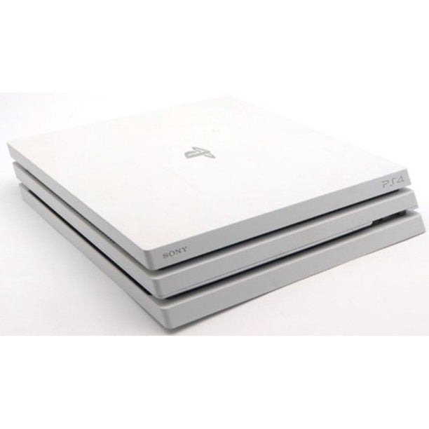 Sony PlayStation 4 Pro Glacier 1TB Gaming Consol White 2 Controller Included BOLT AXTION Bundle Like New