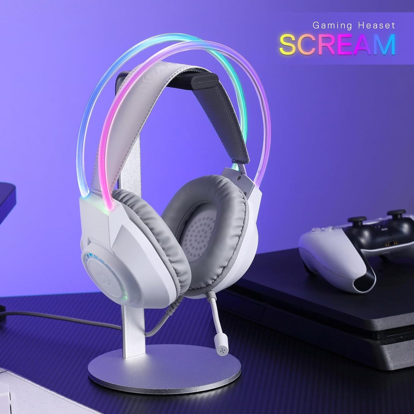 BOLT AXTION H231 Scream Wired Gaming Headset - Stereo Surround Sound, Noise-Canceling Mic, 40mm Drivers for PC, PS4/5, Xbox, Switch - Multi-Platform Gaming Headphones