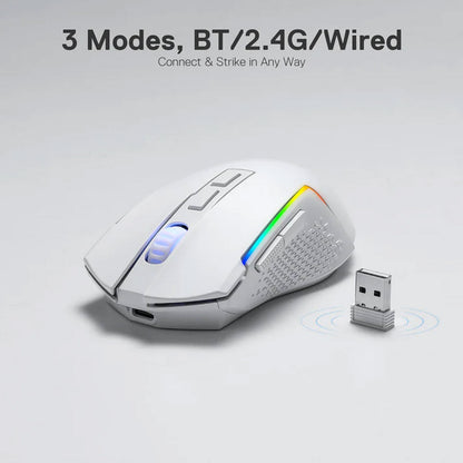 BOLT AXTION M693 Wireless Gaming Mouse, 8000 DPI, 3-Mode BT/2.4G, 7 Macro Buttons, PC/Mac/Laptop