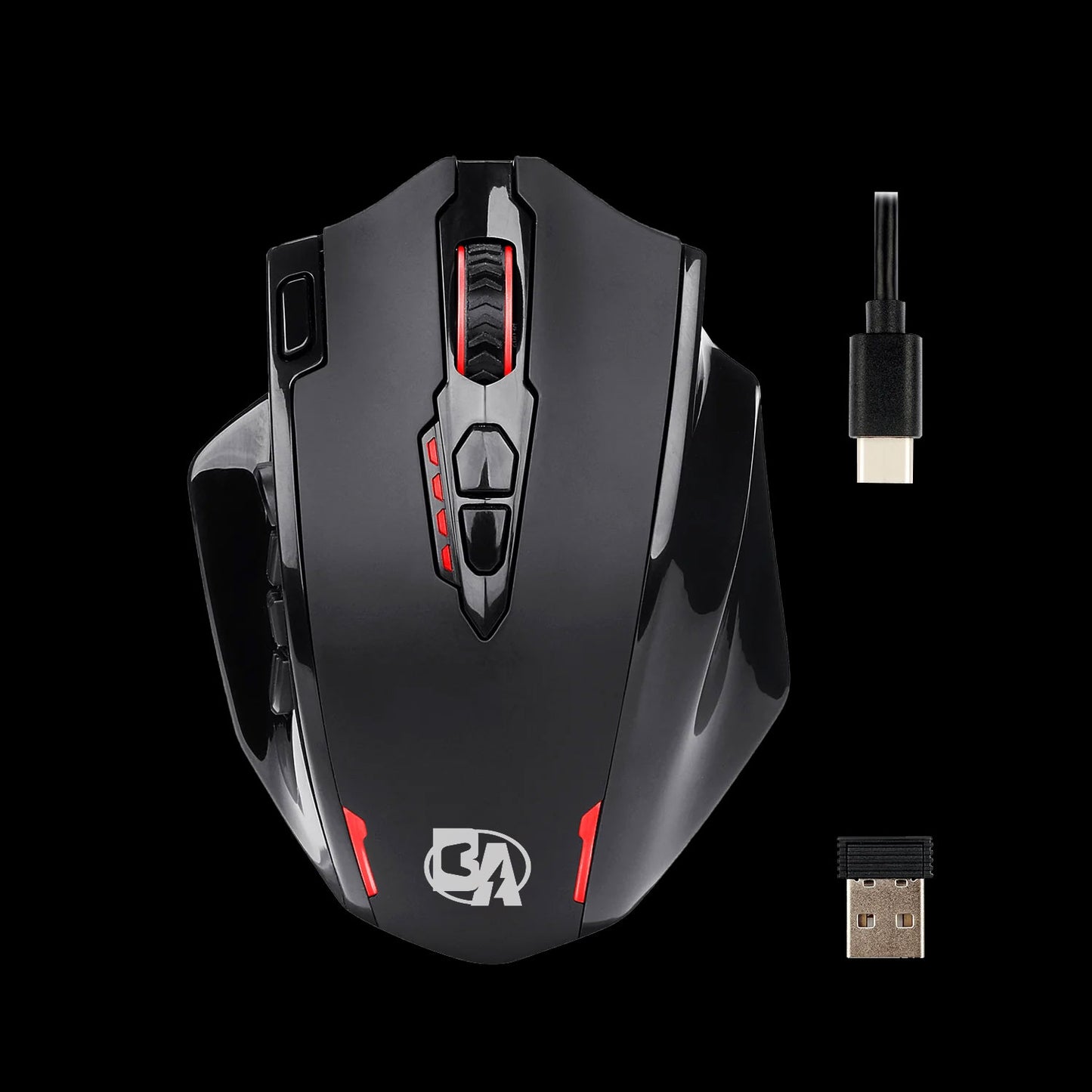 BOLT AXTION Wireless Gaming Mouse, 16000 DPI RGB, 16 Programmable Buttons, 45Hr Battery