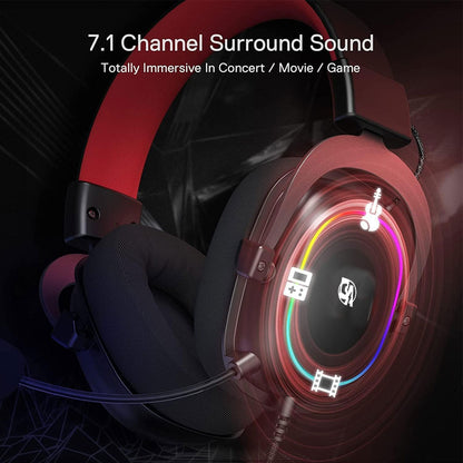 BOLT AXTION H510 Zeus-X RGB Gaming Headset - 7.1 Surround Sound, 53MM Drivers, Memory Foam Ear Pads, USB Powered for PC/PS4/NS