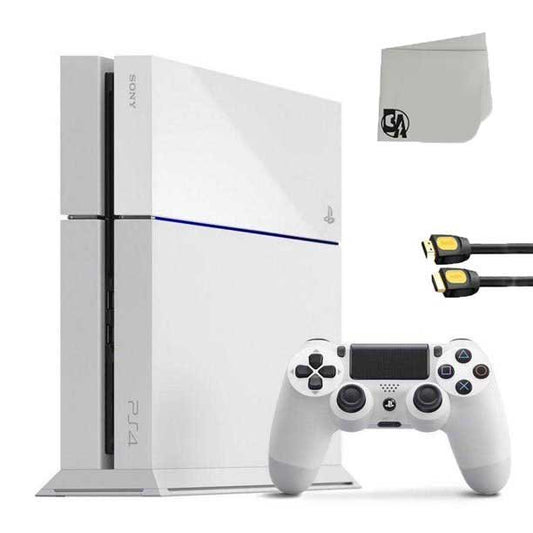 Sony PlayStation 4 500GB Gaming Console White With BOLT AXTION Bundle Like New