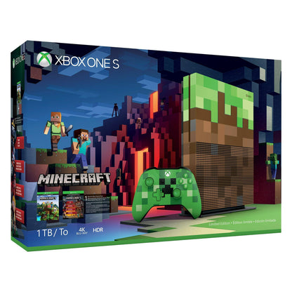 Microsoft 23C-00001 Xbox One S Minecraft Limited Edition 1TB Gaming Console with HDMI Cable (Refurbished)