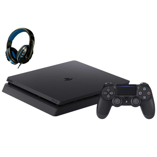 Sony 2215B PlayStation 4 Slim 1TB Gaming Console Black with BOLT AXTION Bundle Refurbished