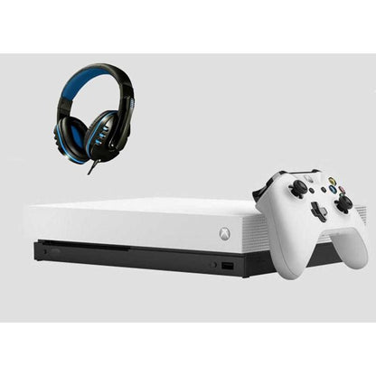 Microsoft Xbox One X 1TB Gaming Console White with BOLT AXTION Bundle Refurbished