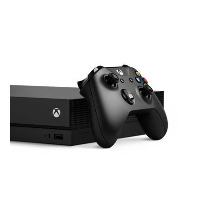 Microsoft Xbox One X 1TB Gaming Console Black 2 Controller Included BOLT AXTION Bundle Refurbished