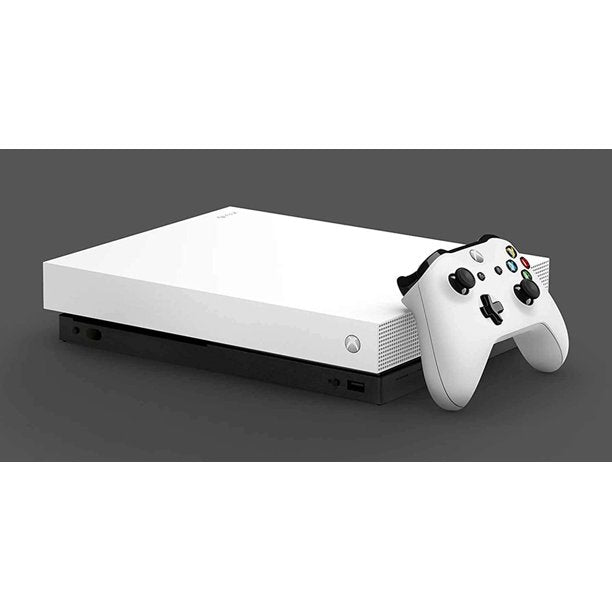 Microsoft Xbox One X 1TB Gaming Console White with 2 Controller Included BOLT AXTION Bundle Used