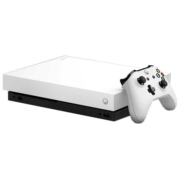 Microsoft Xbox One X 1TB Gaming Console White with BOLT AXTION Bundle Refurbished