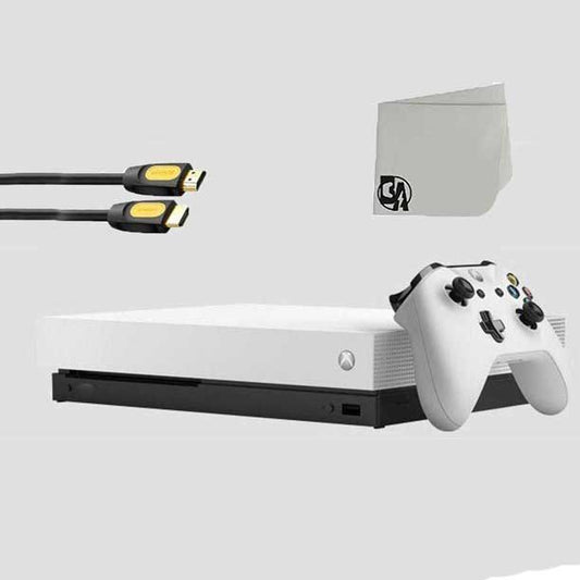 Microsoft Xbox One X 1TB Gaming Console White with BOLT AXTION Bundle Like New