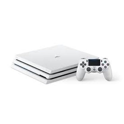 Sony PlayStation 4 Pro Glacier 1TB Gaming Consol White with BOLT AXTION Bundle Used